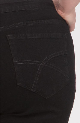NYDJ 'Barbara' Stretch Bootcut Jeans (Black) (Petite Plus)
