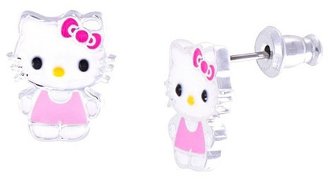 Hello Kitty Silver- Plated Stud Earrings- Multicolor