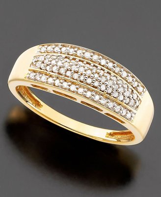 14k Gold Diamond Three Row Pave Ring (1/4 ct. t.w.)