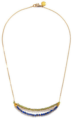 Wendy Mink Lapis & Peridot Crescent Necklace