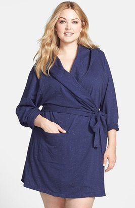 Make + Model 'Dreamer' Speckle Hooded Robe (Plus Size)