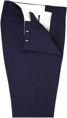 T.M.Lewin Harman Blue Mohair Blend  Slim Fit Suit Trousers