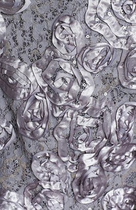 Alex Evenings Satin Rosette & Embellished Lace Top (Plus Size)