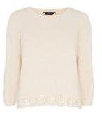 Dorothy Perkins Womens Blush Lace Hem Knitted Jumper- Pink
