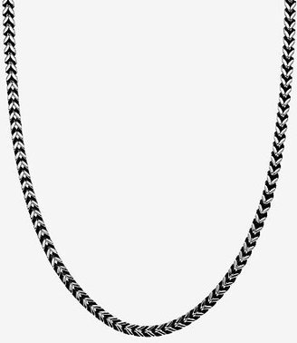 Fine Jewelry Mens Antique Finish Stainless Steel & Black IP Foxtail Chain Necklace