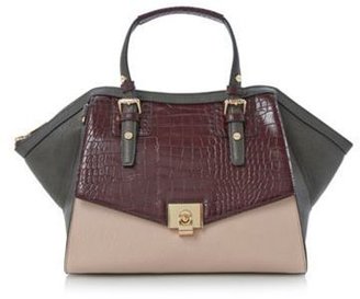 Dune Berry colour block oversized winged tote bag
