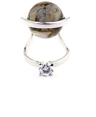 Fendi Mother-of-pearl and crystal ring