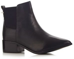 Faith Black stretch panel mid ankle boots