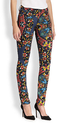 Alice + Olivia Jewel-Print Skinny Jeans