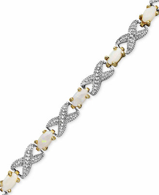 Townsend Victoria 18k Gold over Sterling Silver Bracelet, Opal (2 ct. t.w.) and Diamond Accent Bracelet