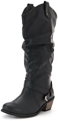 So Fabulous! So Fabulous Alexia Quilted Western Calf Boots Extra Wide Fit - Black