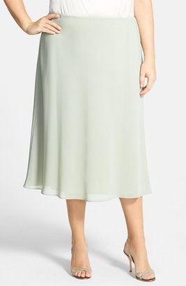 Alex Evenings Tea Length A-Line Georgette Skirt (Plus Size)