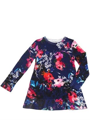 Simonetta Floral Printed Wool Sweater Dress