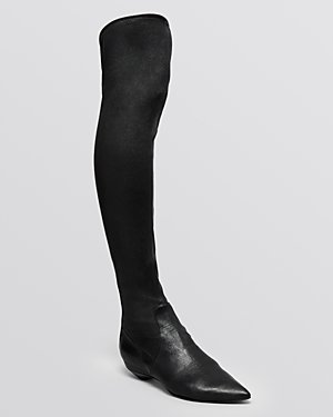 Sigerson Morrison Pointed Toe Over The Knee Wedge Boots - Gan