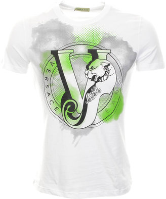 Versace Jeans Water Colour Print T Shirt White