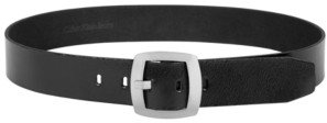 Calvin Klein Leather Pant Belt with Centerbar Buckle