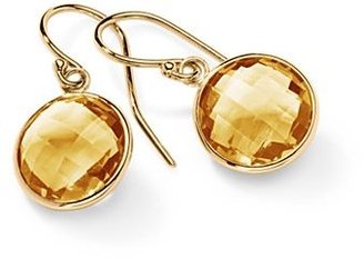 Citrine Drop Earrings in 14k Yellow Gold (12mm)