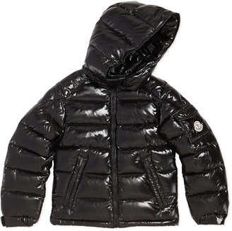 Moncler Maya Shiny Nylon Jacket, Black