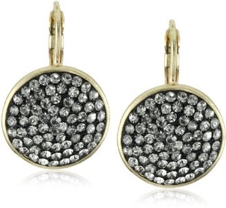 RAIN Round Crystal and Gold Drop Earrings