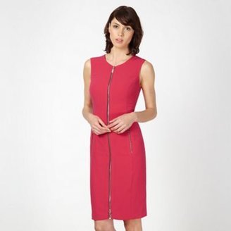 Preen/EDITION Designer pink crepe zip front dress
