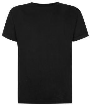 New Look Black Roll Sleeve T-Shirt