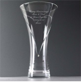 Very Personalised Hand Cut Heart Vase with Swarovski Crystal Elements