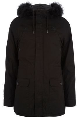River Island Black casual parka jacket
