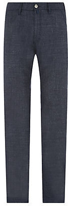 Stefano Ricci Leather Trim Wool-Blend Trousers