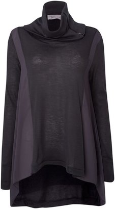 House of Fraser Label Lab Chiffon knit mix swing top