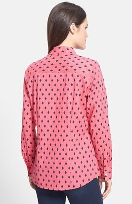 Foxcroft Diamond Dot Print Cotton Shirt (Regular & Petite)