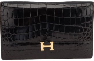 Hermes Vintage crocodile leather shoulder bag