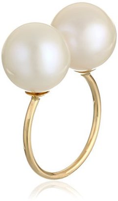 Kacey K 14k Gold Double Pearl Ring, Size 7