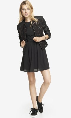 Express Racer Front Fit And Flare Dress