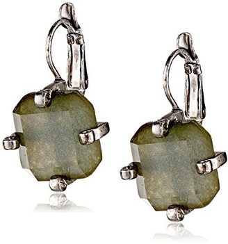 Erickson Beamon Rocks Leverback Grey Drop Earrings