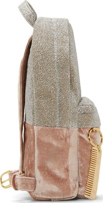 Amélie Pichard Pink & Silver Velvet Backpack