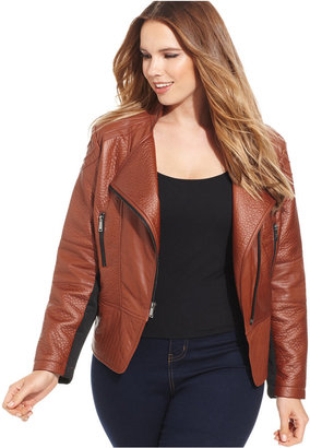 Joujou Jou Jou Plus Size Faux-Leather Moto Jacket