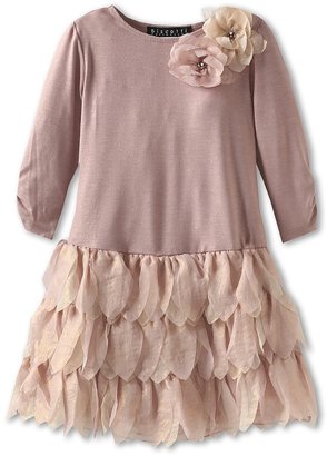 Biscotti Shimmering Rose L/S Drop Waist Dress (Little Kids) (Gold) Girl's Dress