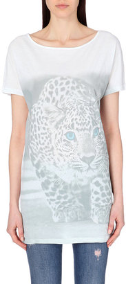 Stella McCartney Leopard-print cotton and silk-blend tunic top