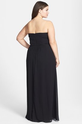City Chic Embellished Two-Tone Chiffon Gown (Plus Size)