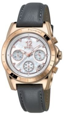 Breil Milano Enclosure Rose Goldtone IP Stainless Steel, Crystal & Leather Chronograph Strap Watch