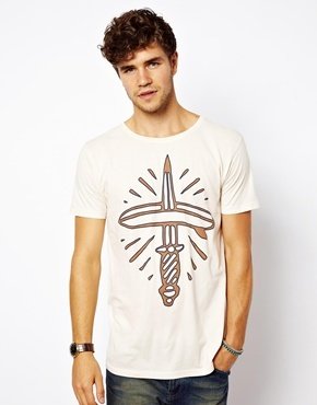 The Critical Slide Society T-shirt With Dagger Print - White