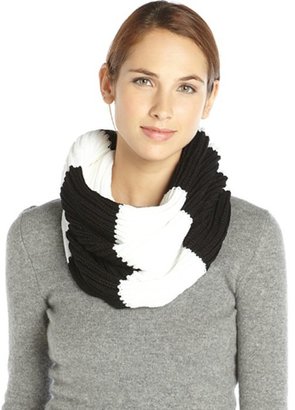 French Connection black and white knit striped snood scarf