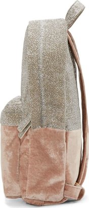 Amélie Pichard Pink & Silver Velvet Backpack