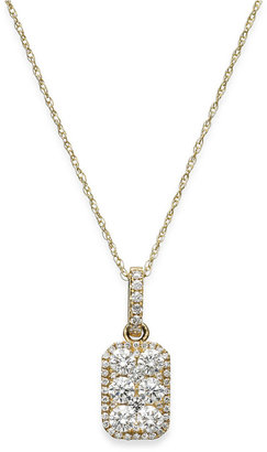 LeVian Diamond Rectangle Pendant Necklace in 14k Gold (5/8 ct. t.w.)