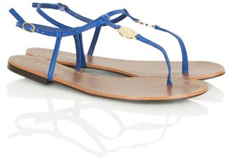 Lauren Ralph Lauren Blue Aimon Flat Leather Toe Post Women's Sandal