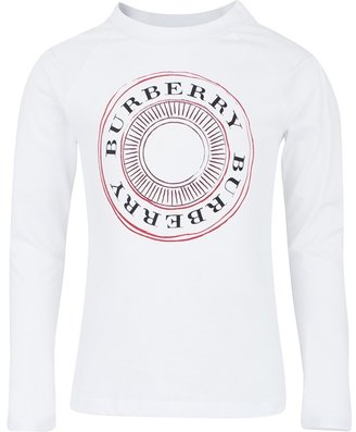 Burberry White Branded Stamp Tee