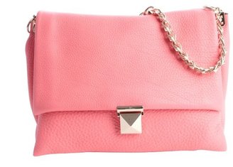 Valentino pink leather fold-over chain shoulder bag