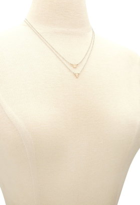 Forever 21 geo pendant layered necklace