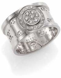 Gucci Icon Twirl Diamond & 18K White Gold Medium Band Ring