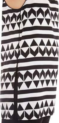 Edun Geometric-pattern Silk Tank Tunic